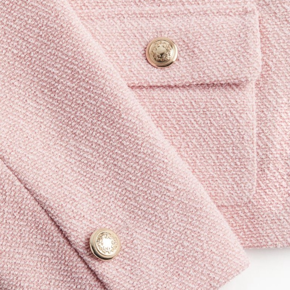 COQUETTE AESTHETIC SOLD OUT H&M LADY JACKET TEXTURED TWEED STYLE XS NWT 🌸🎀🩰✨ - Picture 3 of 9